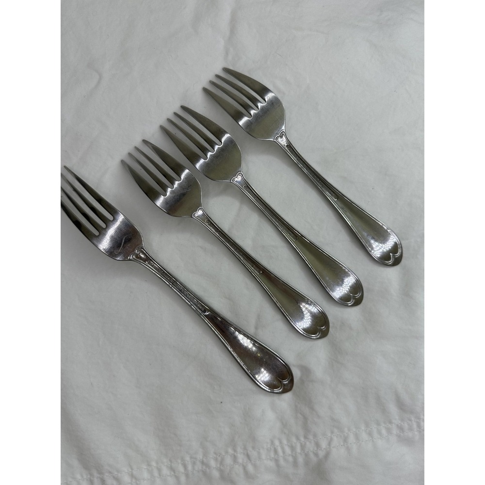 Reed & Barton Select Oval Thread Anniversary Dinner Salad Forks Set 4 18/10 - Picture 7 of 9